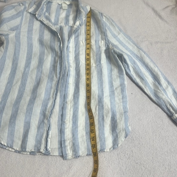 H&M Blue and White Striped Button-Up Shirt Size Small - Picture 4 of 6